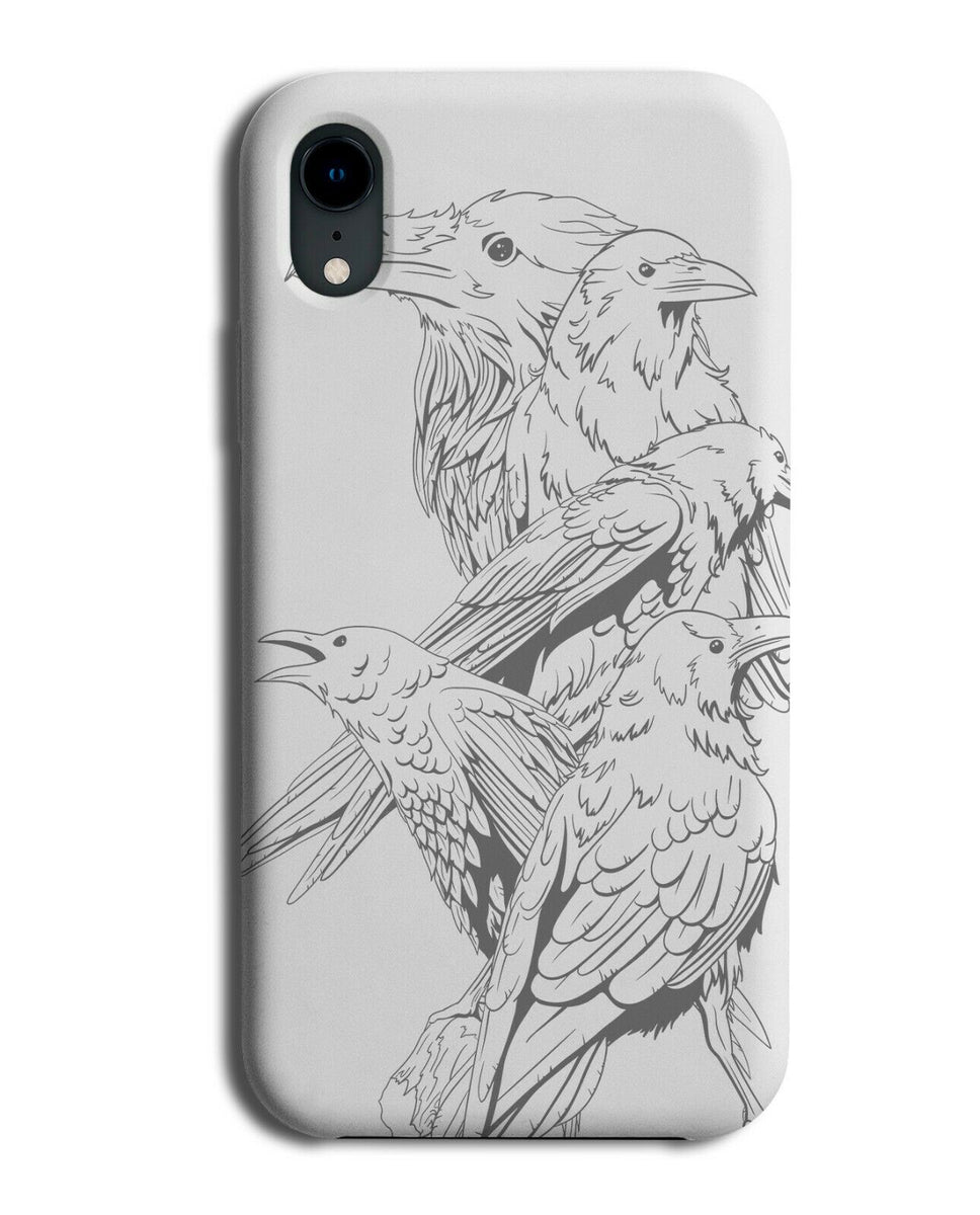 Black Crow Design Phone Case Cover Crows Bird Birds Nature Gothic Goth