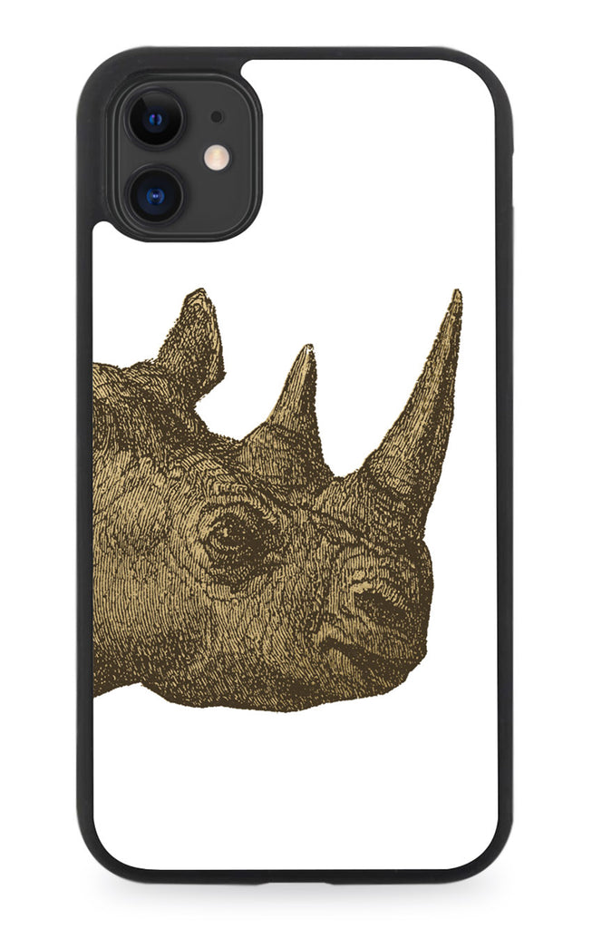 Golden Bronze Rhino Statue Rubber Phone Case Cover Rhinos Gold Bronzed Golden Bronze Rhino Statue Rubber Phone Case Cover Rhinos Gold Bronzed