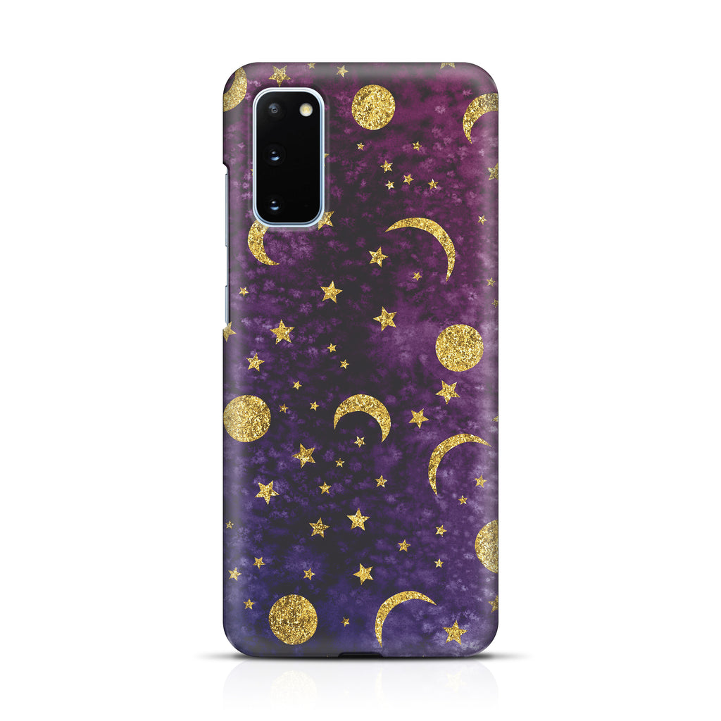 Purple Sky Phone Case Cover Stars Moon Moons Pattern Horoscope Astrology K964