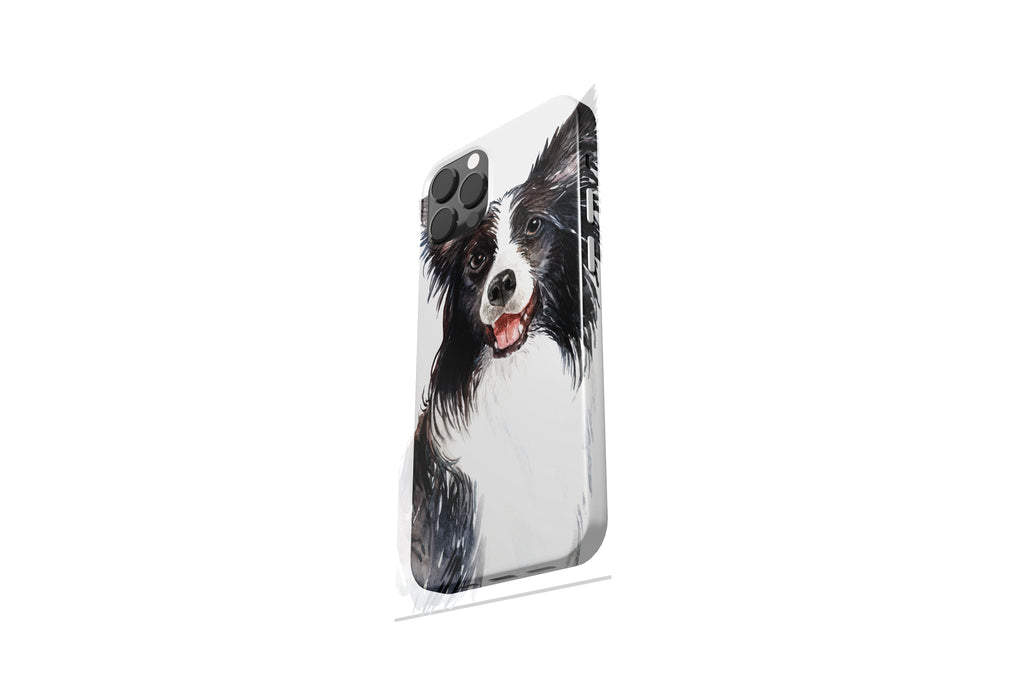 Border Collie Phone Case Cover Dog Pet Watercolour Oil Painting Black White K672