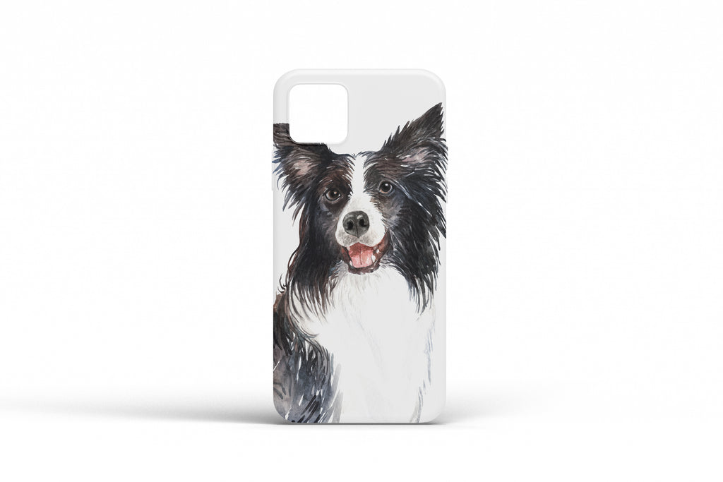 Border Collie Phone Case Cover Dog Pet Watercolour Oil Painting Black White K672