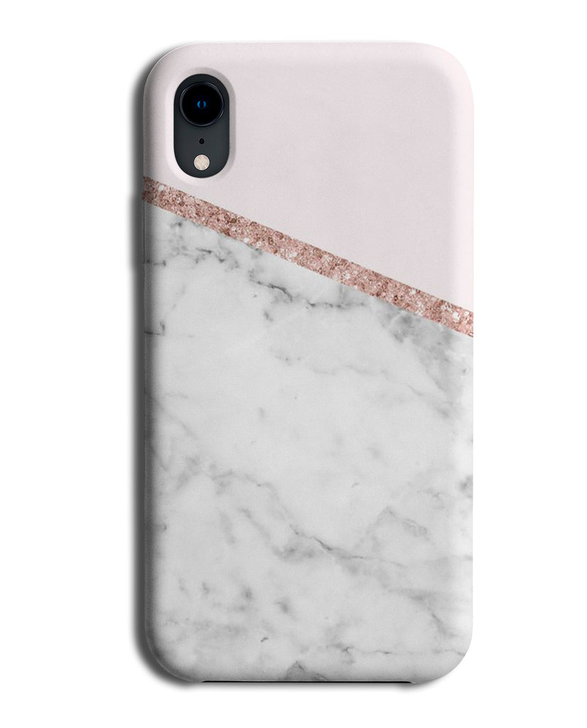 Pastel Pink and White Marble Look Phone Case Cover Glitter Pattern Design a469