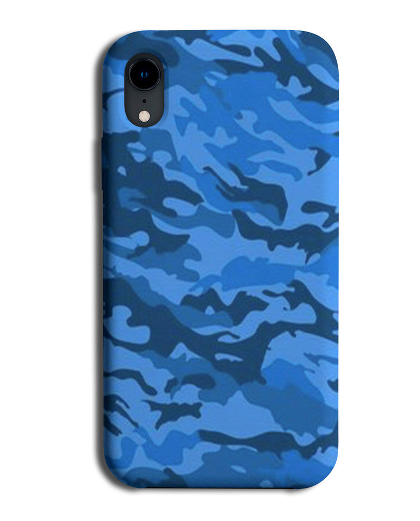 Electric Blue Coloured Camo Design Phone Case Cover | Coloured Pattern Dark B259
