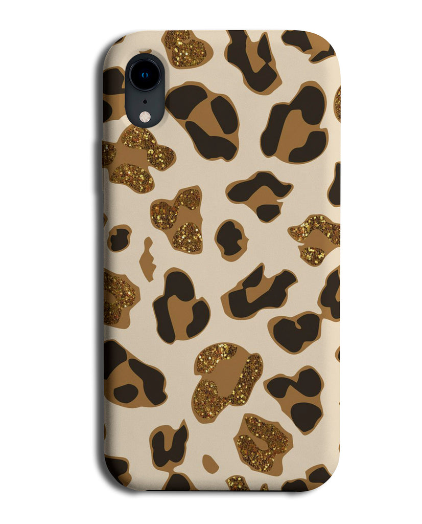Golden Leopard Print Pattern Phone Case Cover Spots Printed Glitter Gold B325