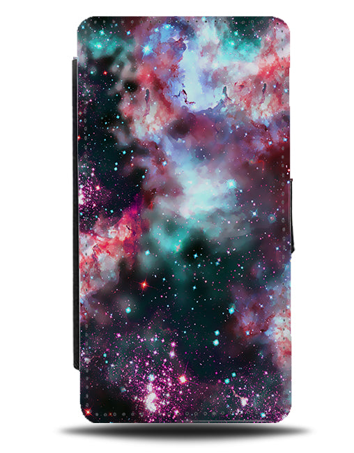 Colourful Starry Sky Flip Wallet Case Space Stars Universe Galaxy Fun G347