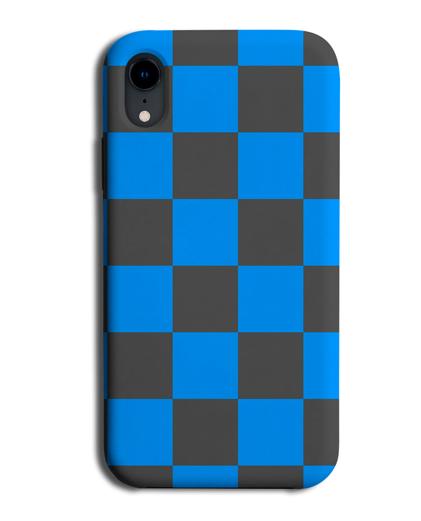 Blue and Black Squares Phone Case Cover | Chequered Chequer Square Pattern B728