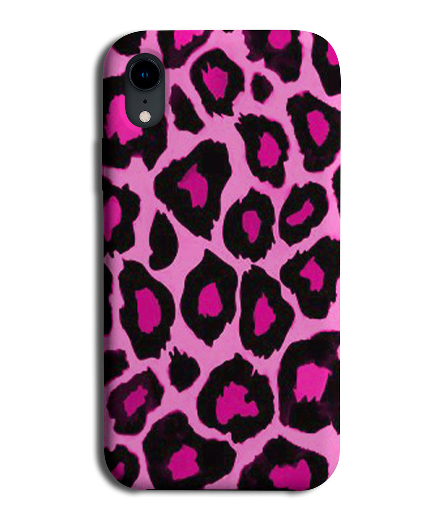 Hot Pink Leopard Print Mobile Phone Case Cover Design Pattern Dark Girls B986