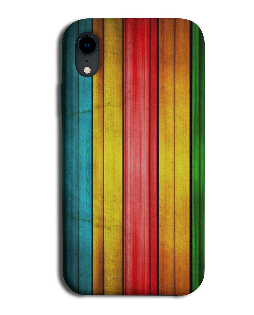 Colourful Wood Phone Case Cover Wooden Effect On Hard Plastic Multicoloured C145