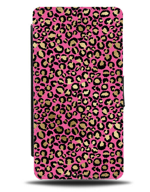 Hot Pink and Gold Small Leopard Print Spots Safari Pattern Dotted Dotty F646
