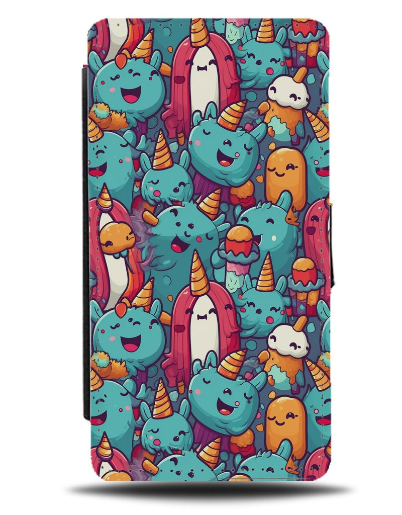 Cute Bubble Anime Monsters Flip Wallet Case Monster Ghouls Ghoul Horror CW98