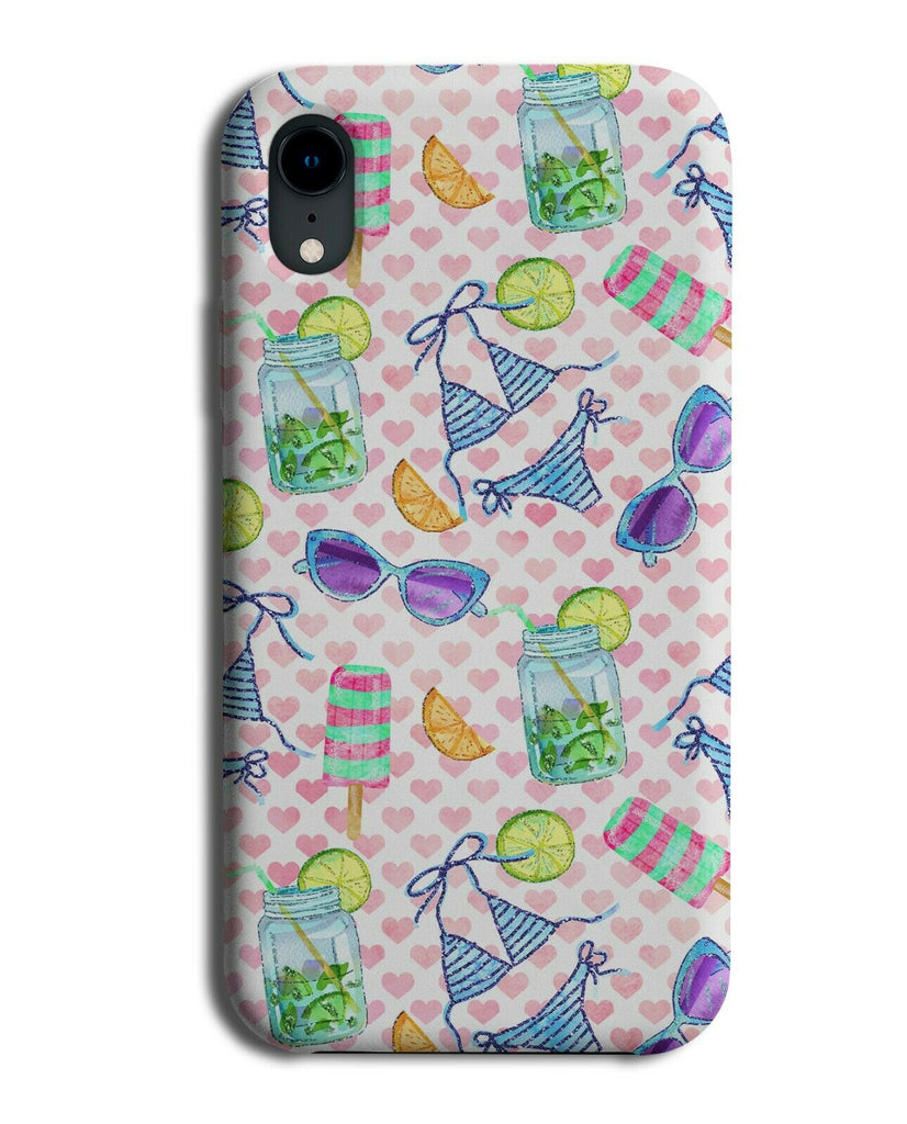 Bikini Pattern Phone Case Cover Tropical Bikinis Pattern Sunglasses Girls G850