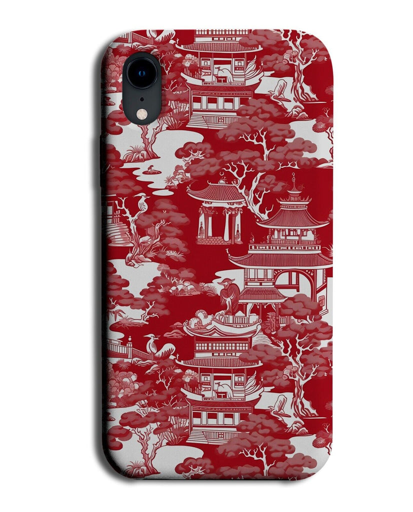 Chinese Buildings Pattern Phone Case Cover China Asian Oriental Red Style CL60