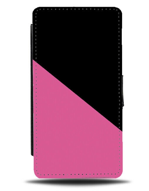 Black and Hot Pink Flip Cover Wallet Phone Case Dark Mens Goth Design Boys i453
