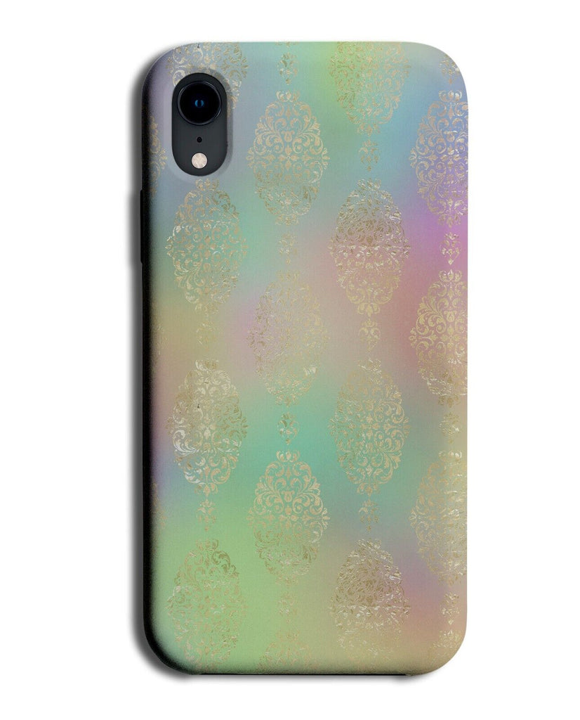 Colourful Tie Dye With Golden Tribal Shapes Phone Case Cover Shape Gold Q637C