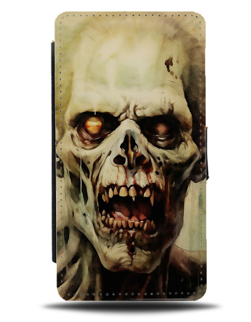 Zombie Face Flip Wallet Case Zombies Head Horror Film Style Halloween Teeth DH07