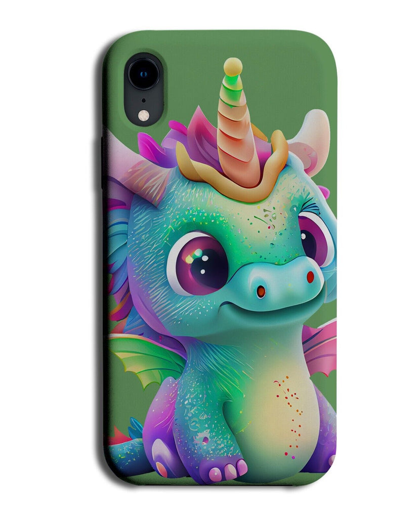 Funky Little Rainbow Dragon Unicorn Phone Case Cover Dragons Unicorns Kids AG97