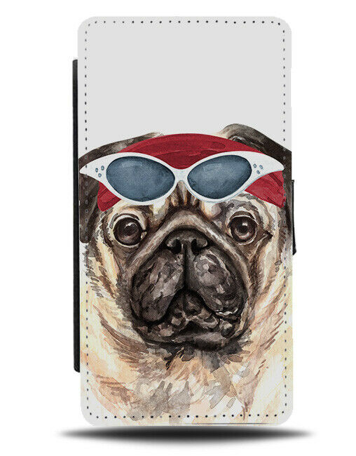 Swimmer Pug in Goggles Flip Wallet Case Swimming Pugs Dog Outfit K740