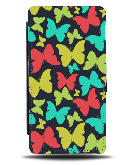 Colourful Rainbow Butterflies Flip Wallet Case Butterfly Wing Wings Girls E924