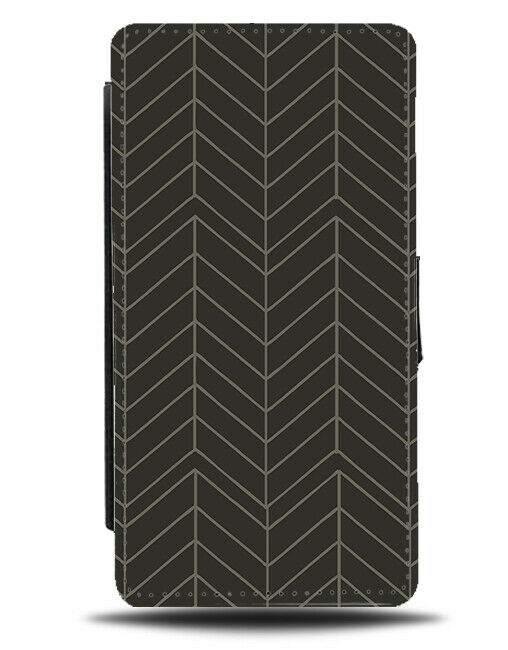 Black and Grey Stylish Mens Patterned Flip Wallet Case Pattern Dad Dads F840