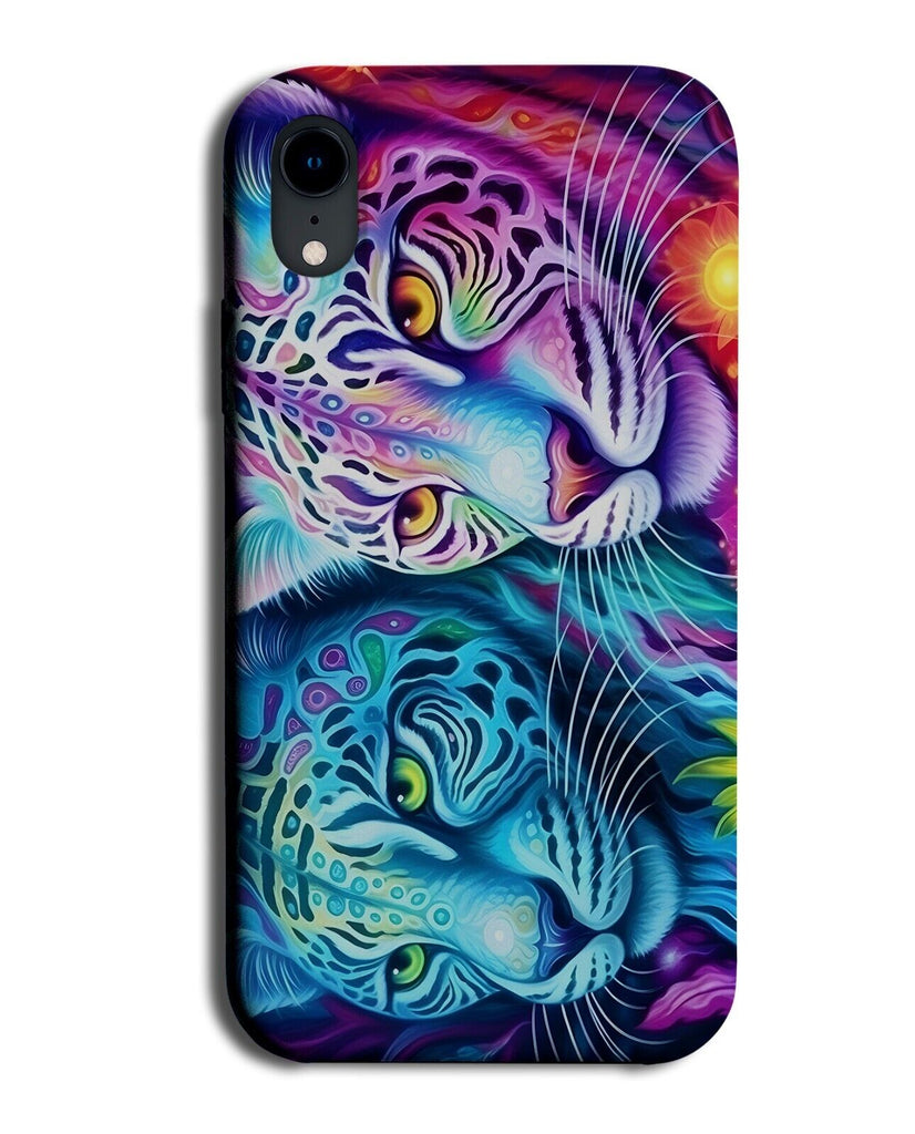 Colourful Tiger Faces Phone Case Cover Tigers Heads Colorful Leopards Neon CB07