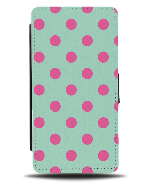 Mint Green and Hot Pink Polka Dot Flip Cover Wallet Phone Case Dots Dotted i460