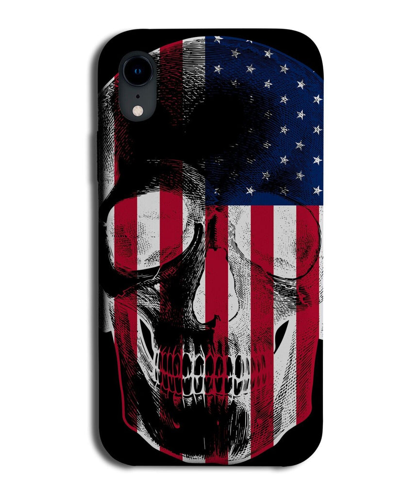 USA Flag Skull Head Phone Case Cover Skeleton Heads Face American America BC18