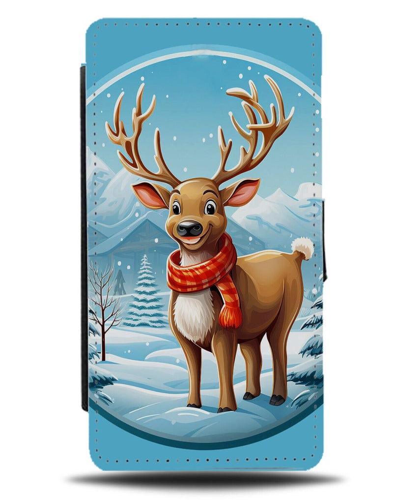 Childrens Christmas Reindeer Flip Wallet Case Reindeers Kids Kiddies Childs DD47