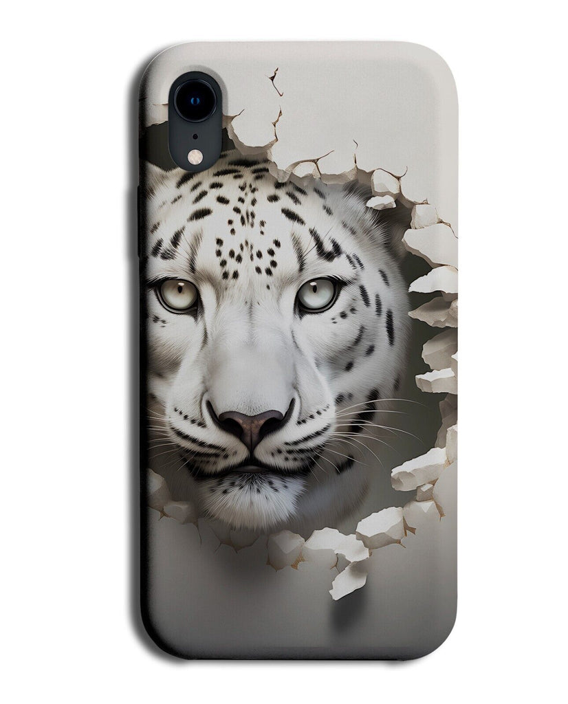 White Leopard Phone Case Cover Artic Snow Leopards Broken Wall Novelty CV66