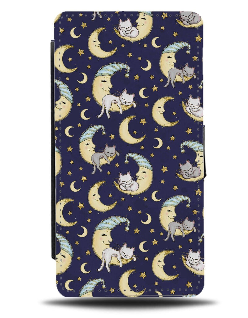 Bedtime Story Flip Wallet Case Bed Time Stories Kittens Moons Cat Kitten AH55