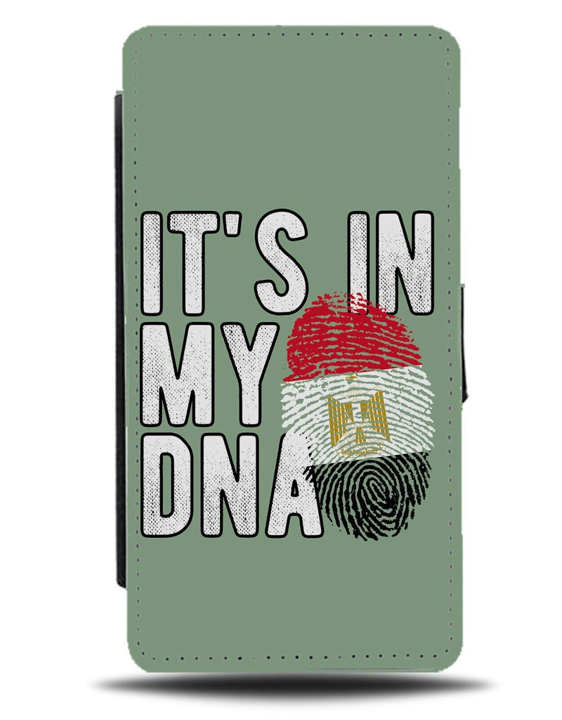 Its In My DNA Egyptian Flip Wallet Case Egypt Flag Fingerprint Finger Print BG25