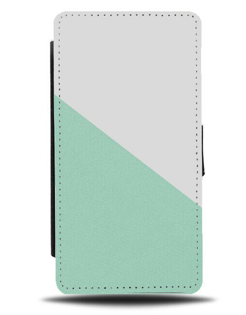 White and Mint Green Colour Flip Cover Wallet Phone Case Colours Girls i355