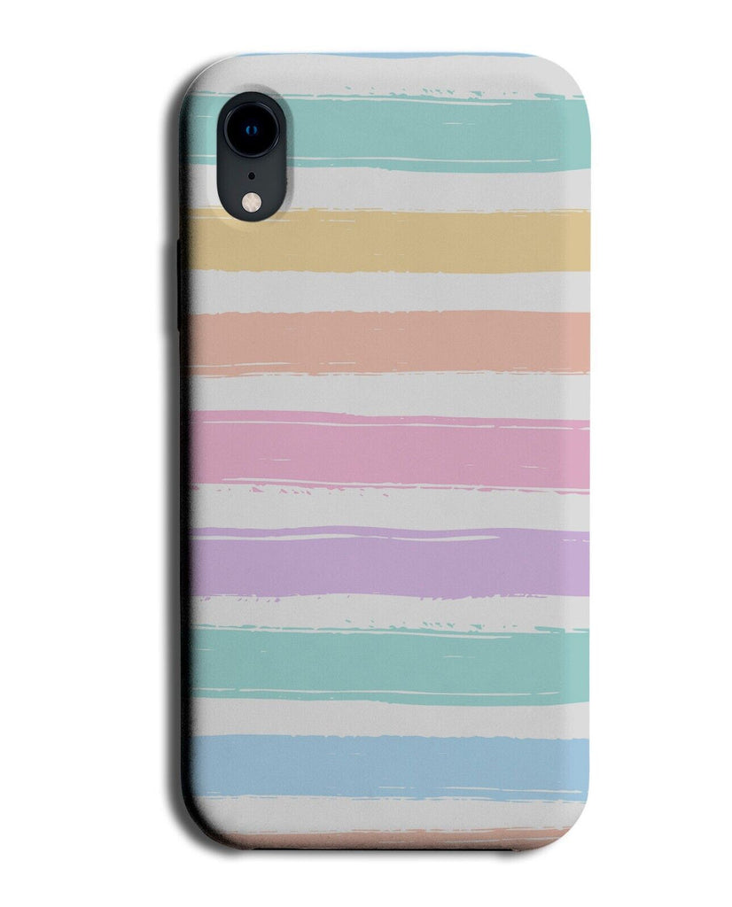 Pastel Paint Stripes Phone Case Cover Stripe Lines Painted Print Colourful AT16