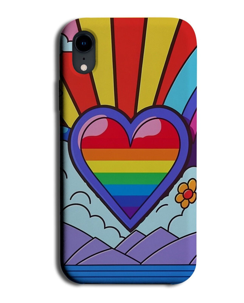 Pride Love Heart Phone Case Cover Flag LGBT LGBTQ Rainbow Shape Retro Fun BY87