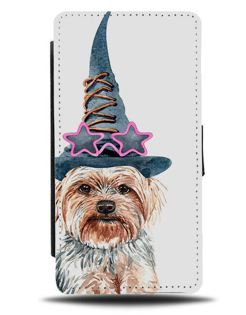 Yorkshire Terrier Flip Wallet Phone Case Wizard Hat Magic Magician Witch K656