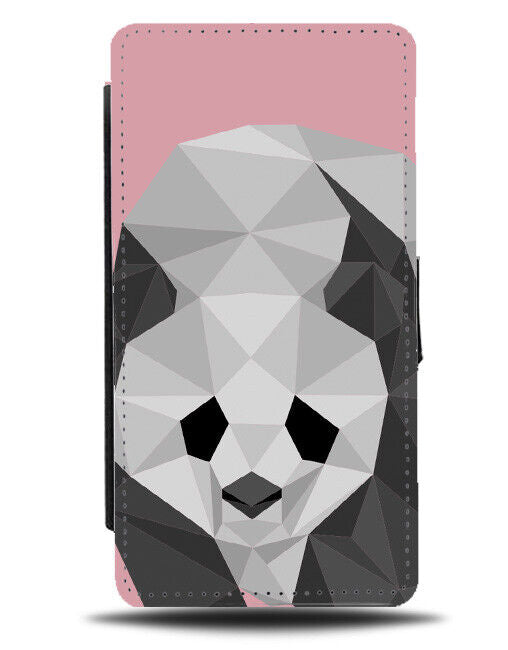 Abstract Panda Bear Flip Wallet Case Pandas Geometric Shapes Shaped J903