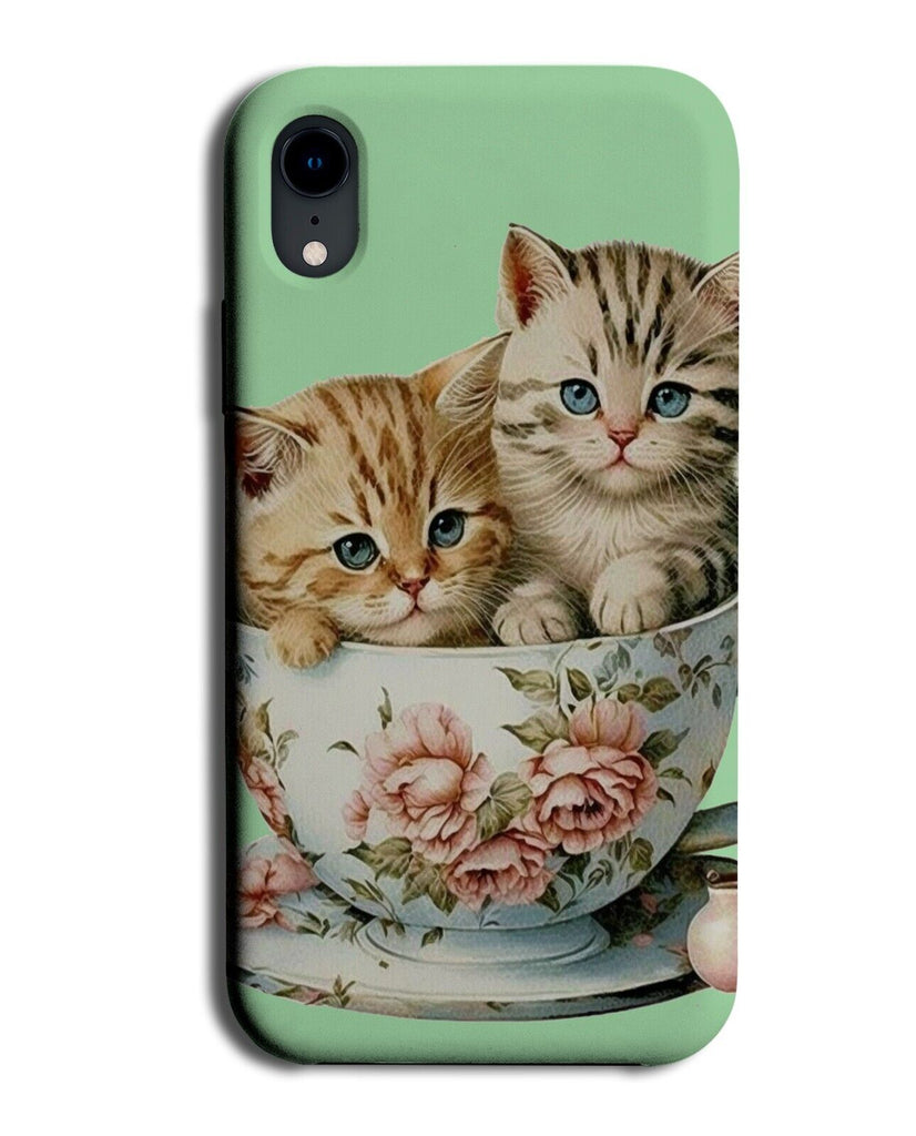 Kitten Pair In Teacup Phone Case Cover Tea Cup Baby Little Cat Kittens Cats BC48