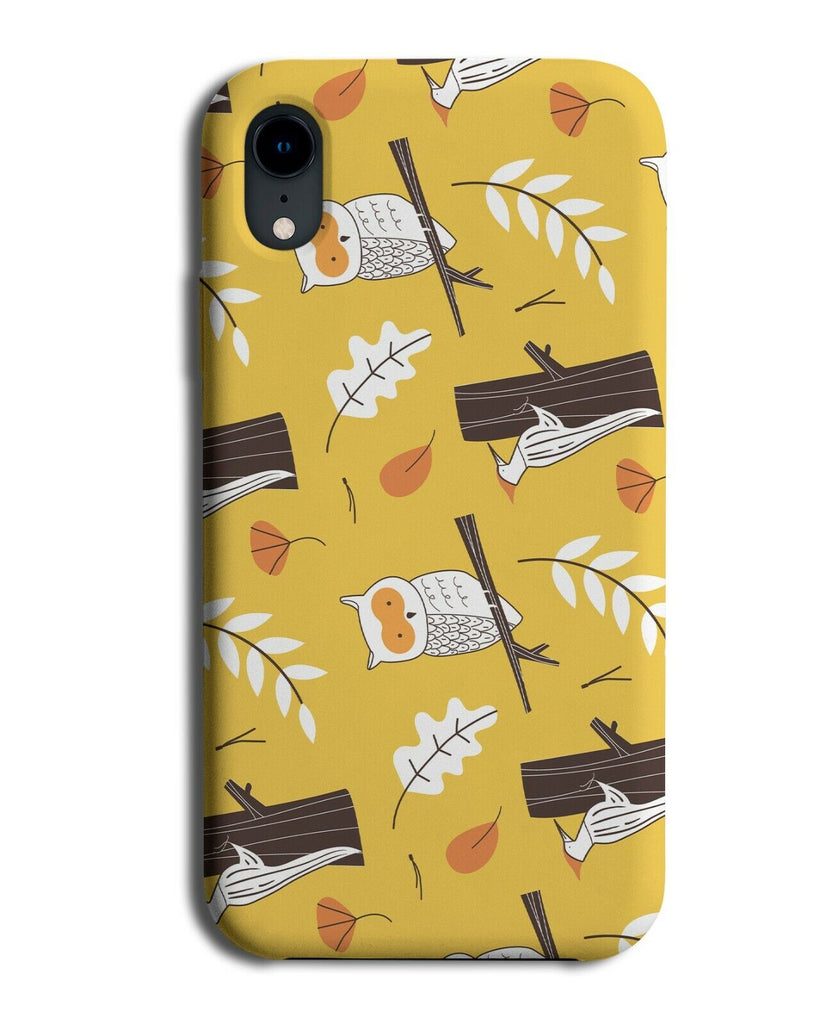 Cartoon Owl Pattern Phone Case Cover Owls Bird Birds Forrest Kids Leaves E540