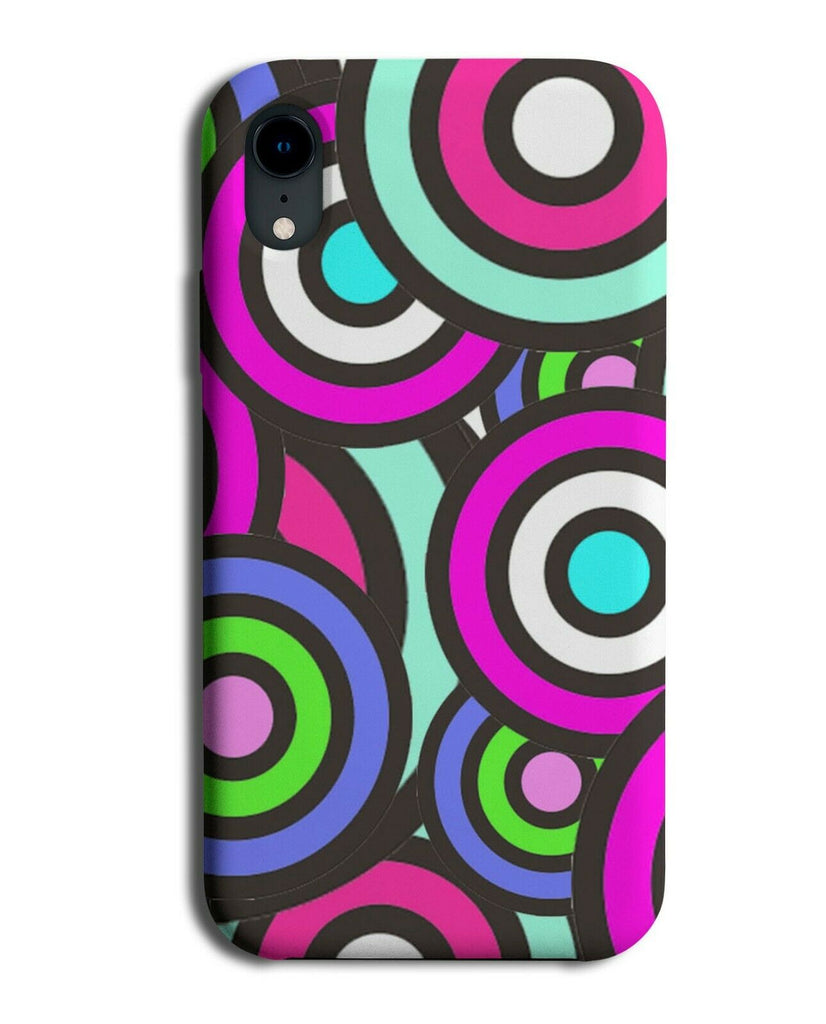 Retro Colourful Circles Phone Case Cover Circular 60s 70s Circle Shapes si218