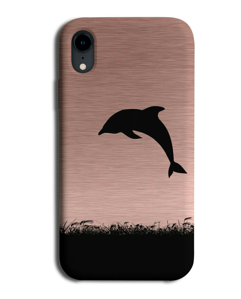 Dolphin Silhouette Phone Case Cover Dolphins Rose Gold Coloured i114