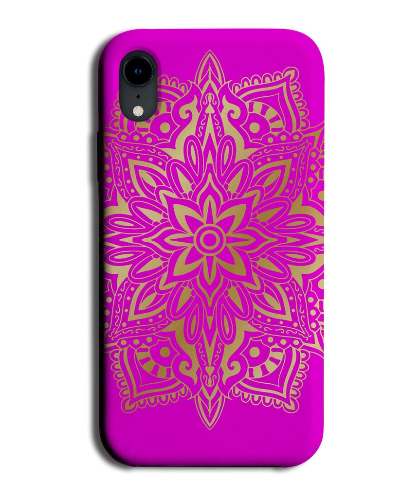 Bright Pink and Gold Mandala Pattern Phone Case Cover Hot Pinks Coloured P745