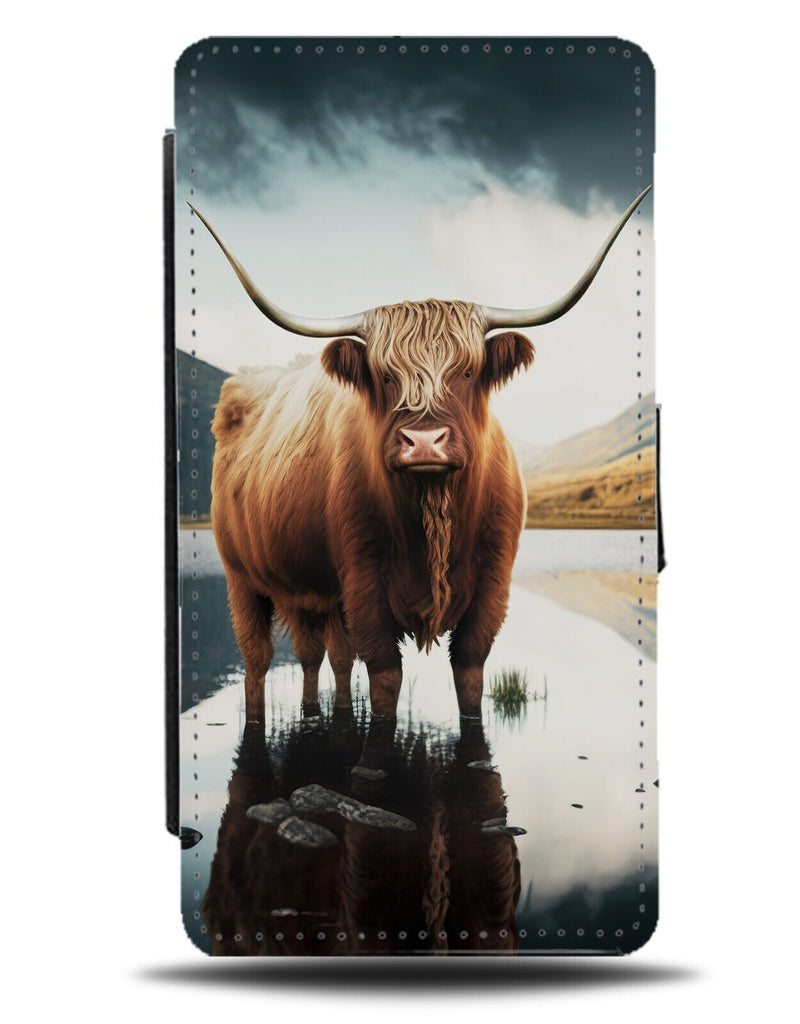 Highland Scottish Bull Cattle Flip Wallet Case Cow Cows Bulls Photograph CF78