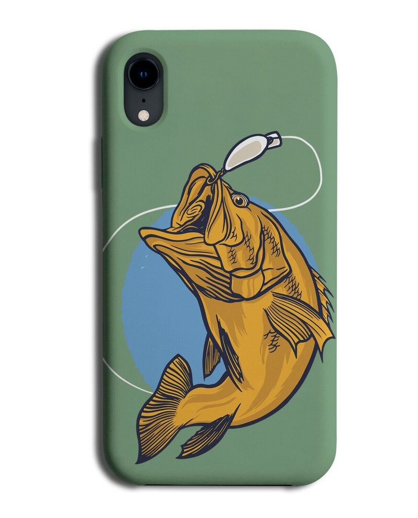 Fish Catching Bait Carton Design Phone Case Cover Fishing Jumping Rod Hook J339
