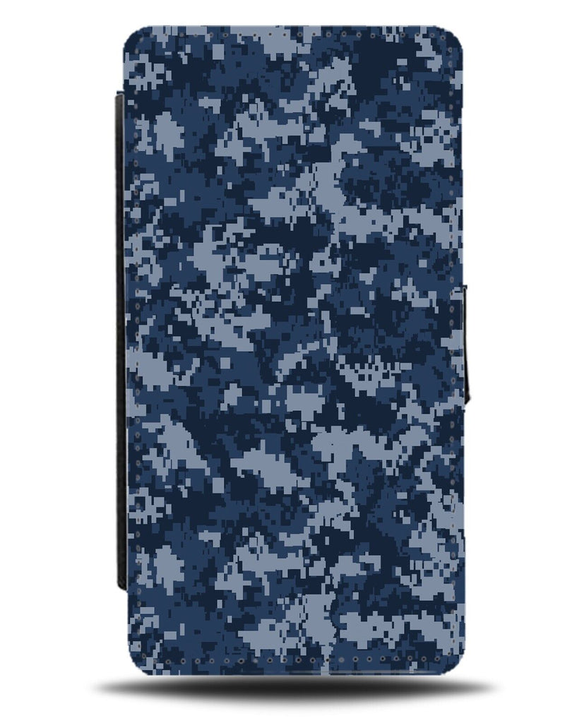Blue Pixelated Army Pattern Print Flip Wallet Case Mens Camo Camouflage Boy CT12