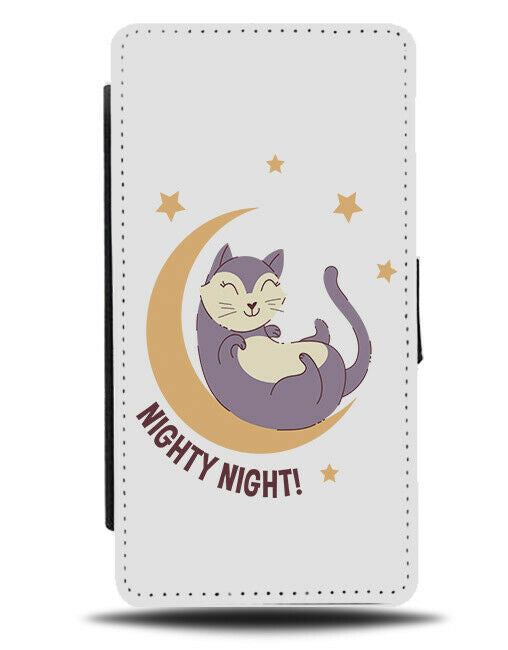 Nighty Night Flip Wallet Phone Case Half Moon Baby Kids Children's Cartoon E196