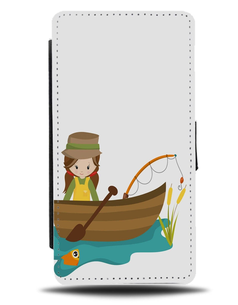 Children's Girl Fishing Flip Wallet Case Girls Childs Kids Storybook Book AF93