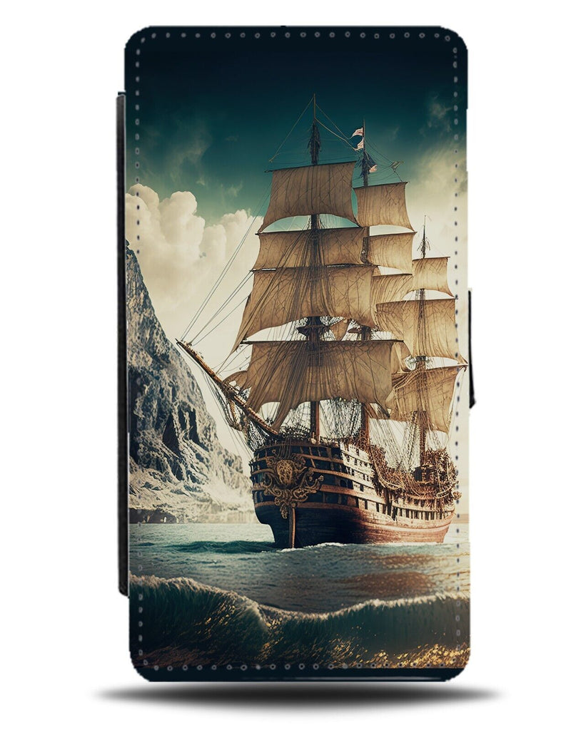 Pirate Ship Sails Flip Wallet Case Sail Sailing Pirates Ocean On Water Sea DG45