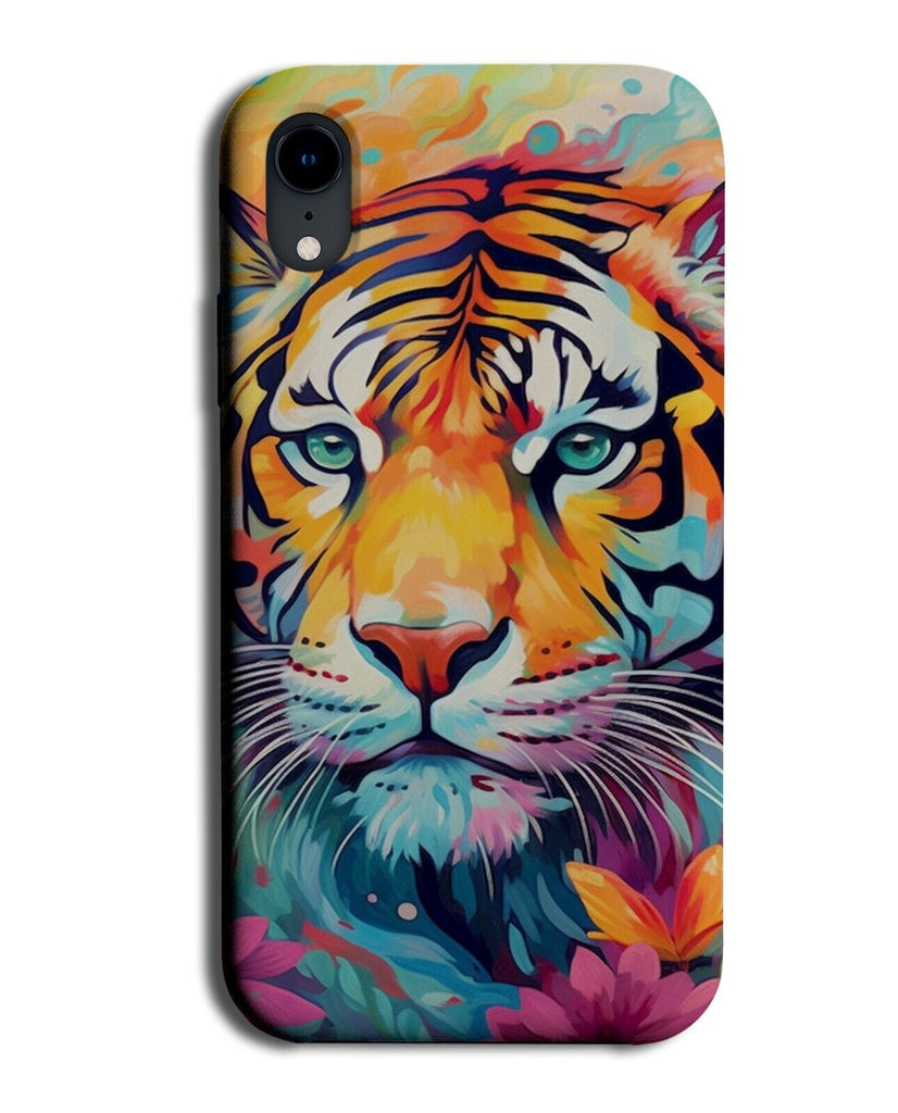 Colourful Tiger Face Phone Case Cover Tigers Head Artwork Vibrant Colours CI53