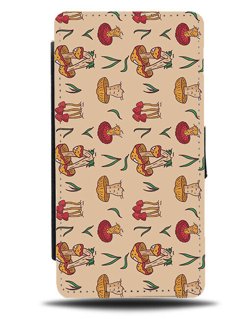 Cartoon Mushroom Garden Flip Wallet Case Mushrooms Illustration K854