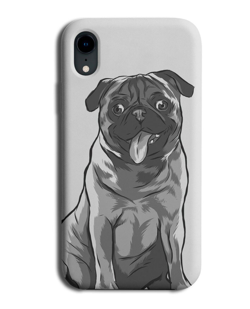 Artistic Pug Drawing Sketch Picture Phone Case Cover Dog Dogs Sketched Pugs K150