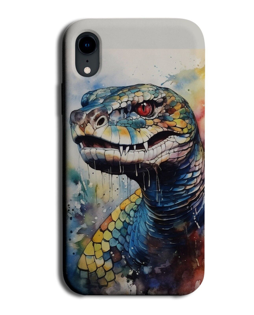 Watercolour Viper Snake Phone Case Cover Snakes Reptile Black Vipers Head CP64